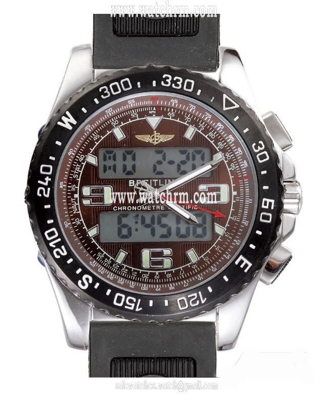 Breitling Airwolf Raven E79362 Stainless Steel Case Brown Dial Watch