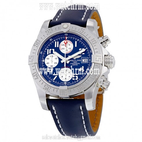 Breitling Avenger II Automatic Blue Dial Blue Leather Men's Watch A1338111-C870BLLD