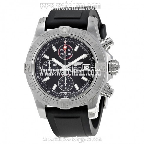 Breitling Avenger II Automatic Chronograph Black Dial Black Rubber Men's Watch A1338111-BC32BKPT