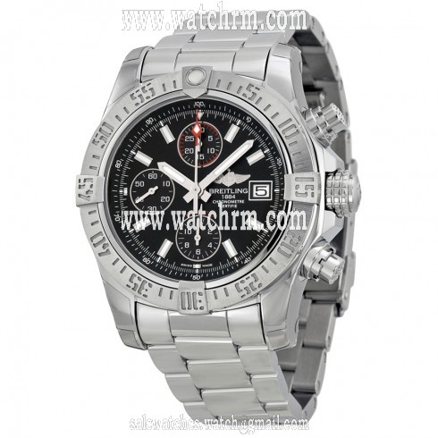 Breitling Avenger II Black Dial Chronograph Stainless Steel Automatic Men's Watch A1338111-BC32SS