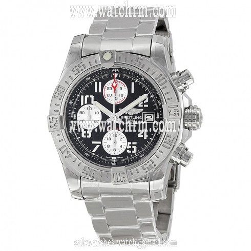 Breitling Avenger II Black Dial Chronograph Stainless Steel Automatic Men's Watch A1338111-BC33SS