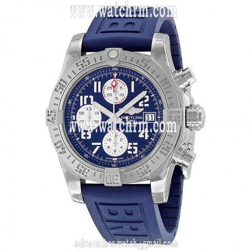 Breitling Avenger II Blue Dial Chronograph Blue Rubber Automatic Men's Watch A1338111-C870BLPD3