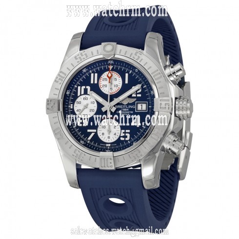 Breitling Avenger II Chronograph Automatic Blue Dial Blue Leather Men's Watch A1338111-C870BLOR