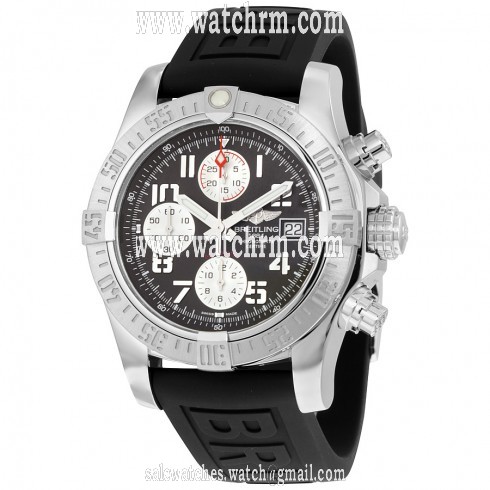 Breitling Avenger II Chronograph Gray Dial Black Rubber Men's Watch A1338111/F564BKPD3