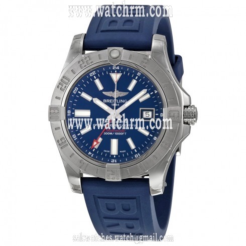 Breitling Avenger II GMT Automatic Blue Dial Blue Rubber Men's Watch A3239011-C872BLPT3