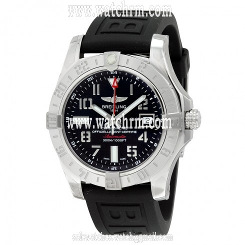 Breitling Avenger II GMT Black Dial Black Rubber Men's Watch A3239011-BC34BKPT3