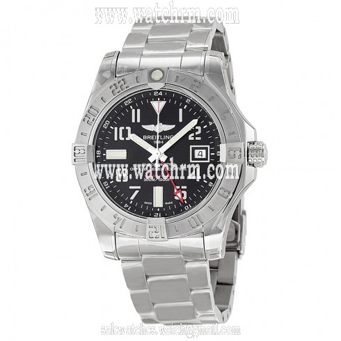 Breitling Avenger II GMT Black Dial Stainless Steel Men's Watch A3239011/BC34SS