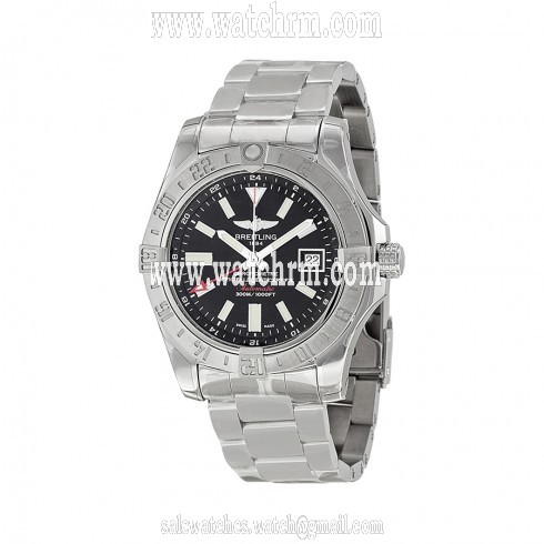 Breitling Avenger II GMT Black Dial Stainless Steel Men's Watch A3239011/BC35SS