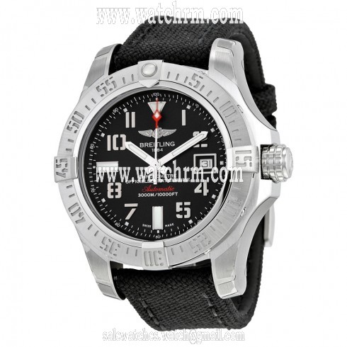 Breitling Avenger II Seawolf Automatic Black Dial Black Fabric Men's Watch A1733110-BC31BKFT