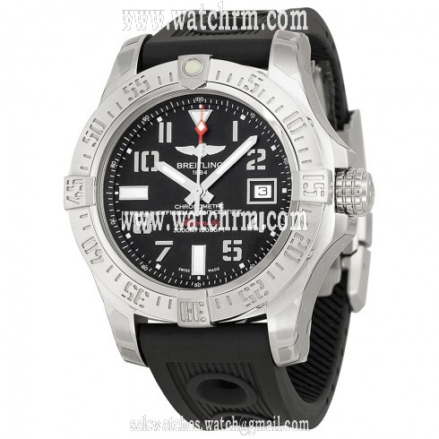 Breitling Avenger II Seawolf Automatic Black Dial Ruber Men's Watch A1733110-BC31BKOR
