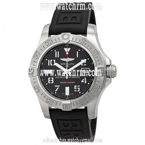 Breitling Avenger II Seawolf Black Dial Black Rubber Automatic Men's Watch A1733110-F563BKPD3