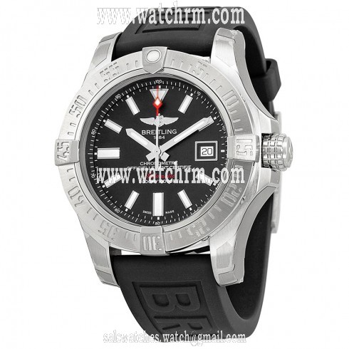 Breitling Avenger II Seawolf Black Dial Black Rubber Men's Watch A1733110-BC30
