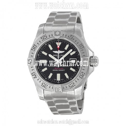 Breitling Avenger II Seawolf Black Dial Stainless Steel Men's Watch A1733110-BC30SS