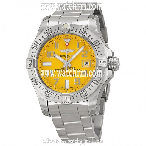 Breitling Avenger II Seawolf Yellow Dial Stainless Steel Men's Watch A1733110-I519SS