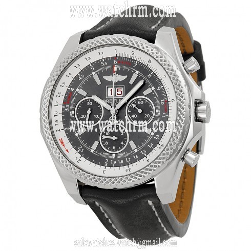 Breitling Bentley 6.75 Speed Grey Dial Black Leather Men's Watch A4436412-F544BKLT