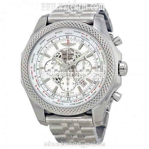 Breitling Bentley B05 Unitime Chronograph White Dial Stainless Steel Men's Watch AB0521U0-A755SS