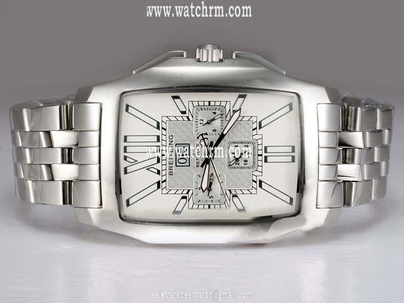 Breitling Bentley Flying B A44365 White Dial Automatic Rectangle Watch