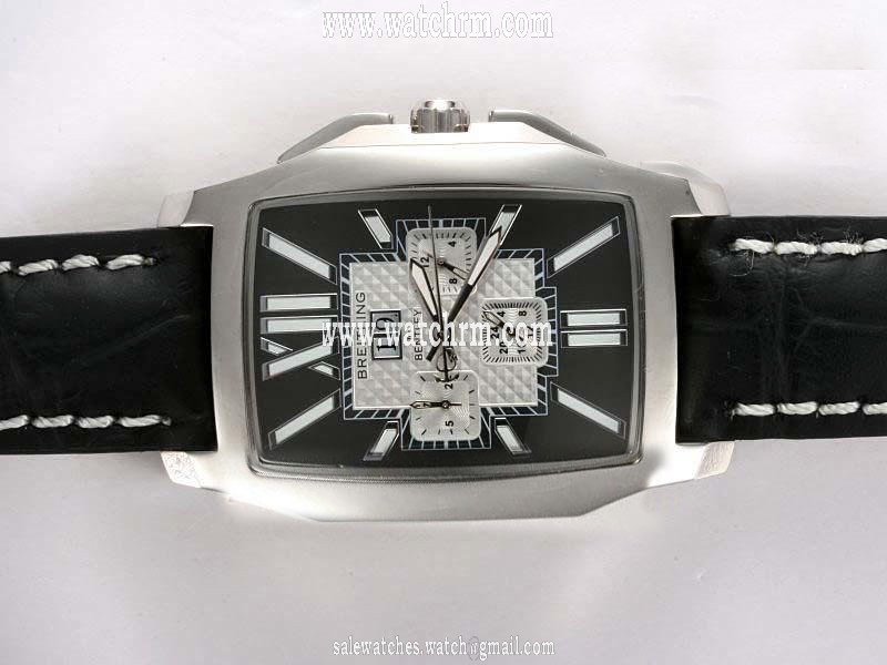 Breitling Bentley Flying B A4436512/B873 Round Black Dial Black Crocodile Leather Strap Watch