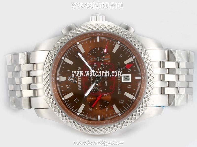 Breitling Bentley Flying B Black Dial Steel With Silver Stainless Steel Strap 47mm coffee Dial Watch