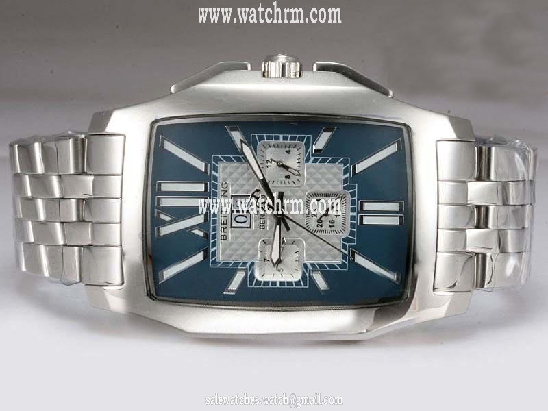 Breitling Bentley Flying B No3 Blue Dial Steel Stainless Steel Case Mens 38.5x57mm Watch
