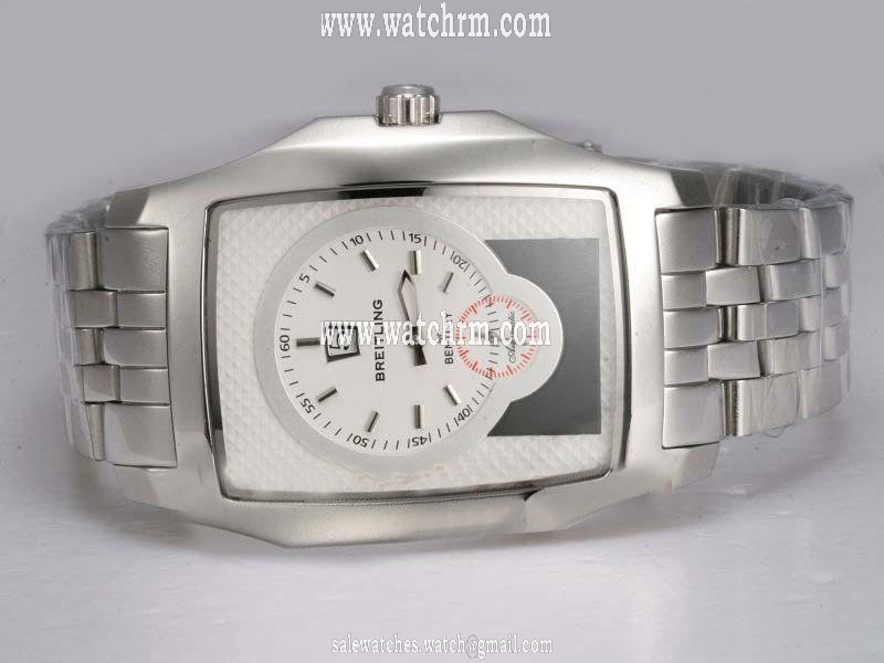 Breitling Bentley Flying B Silver/Grey Dial Automatic White Dial Stainless Steel Bezel Watch