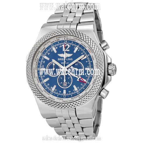 Breitling Bentley GMT Chronograph Automatic Blue Dial Men's Watch A4736212-C768