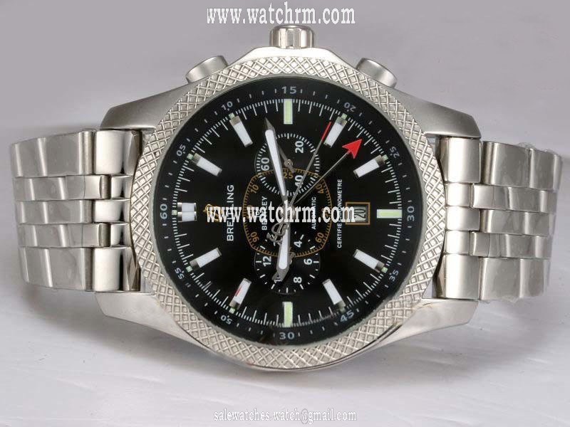 Breitling Bentley Mark VI Black Dial Steel Automatic Mens Watch