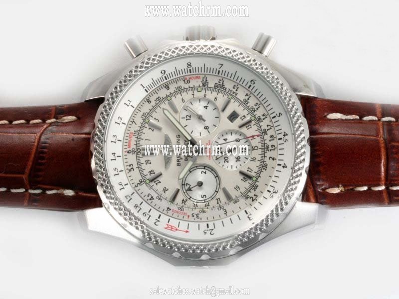 Breitling Bentley Motors 6.75 A25362 Stainless Steel Bezel Automatic White Dial Watch