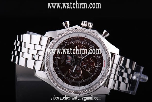 Breitling Bentley Motors 6.75 A44362 Stainless Steel Bezel Black Dial Stainless Steel Case Watch