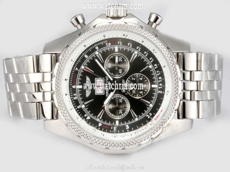 Breitling Bentley Motors 6.75 A44362 Stainless Steel Bezel Mens Stainless Steel Case Watch