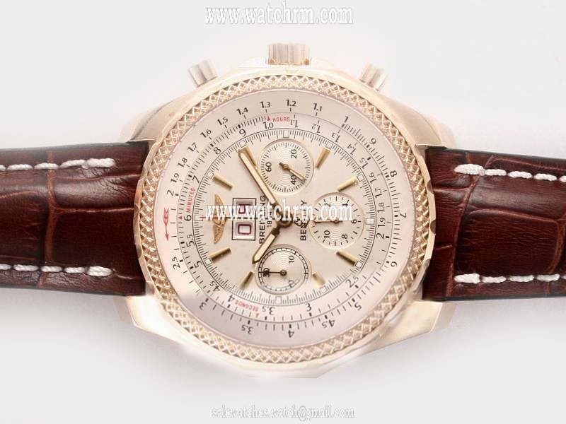 Breitling Bentley Motors 6.75 A4436412/g679-2lT Mens 49mm Brown Ostrich Leather Strap Watch