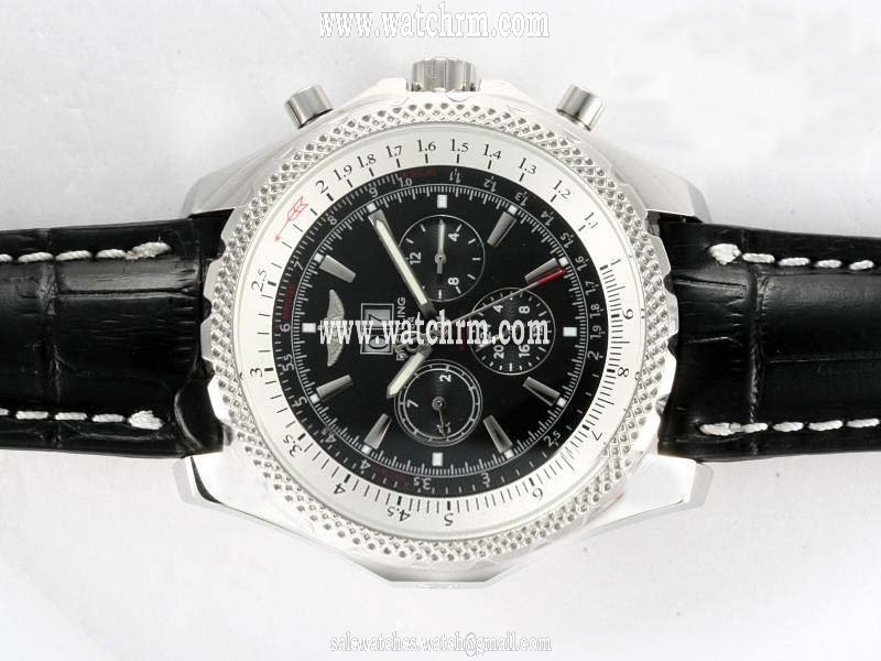 Breitling Bentley Motors 6.75 Black Dial Black Dial Stainless Steel Bezel Automatic Watch