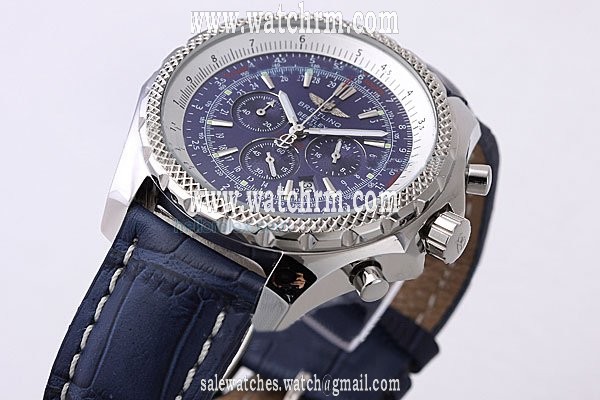 Breitling Bentley Motors A25362 46mm Blue Cow Leather Strap Midsize Watch