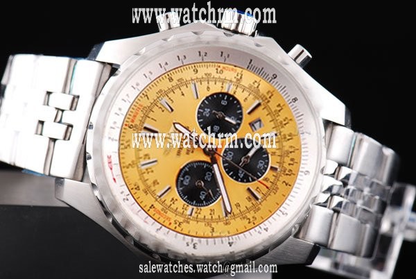 Breitling Bentley Motors A2536212/Q522 Round Quartz Yellow Dial Watch
