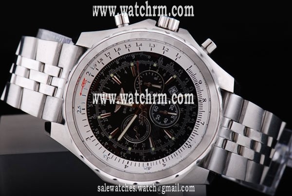 Breitling Bentley Motors A25363 Mens Round Silver Stainless Steel Strap Watch