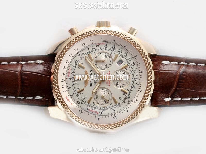 Breitling Bentley Motors A2536313/B686-2LD 49mm 18K Gold Case Pink Dial Watch