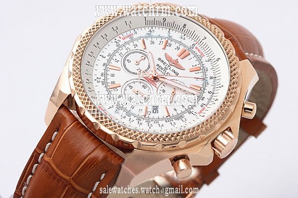 Breitling Bentley Motors Brown Dial 46mm Mens Brown Crocodile Leather Strap Watch