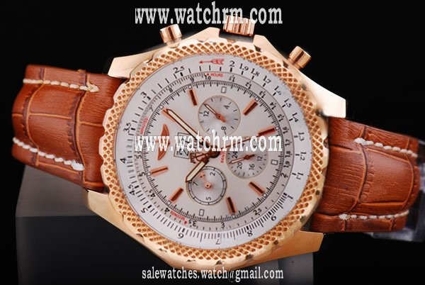 Breitling Bentley Motors Brown Dial Mens Round Brown Cow Leather Strap Watch