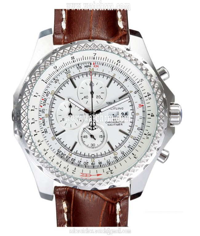 Breitling Bentley Motors GMT A13362 Round Quartz Chronograph White Dial Watch