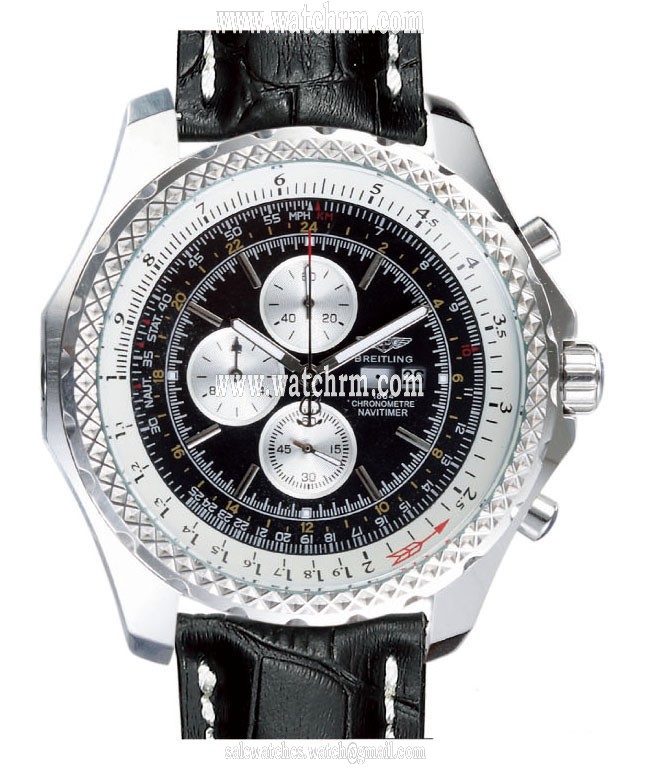 Breitling Bentley Motors GMT A13363 Quartz Chronograph Black Dial Round Watch
