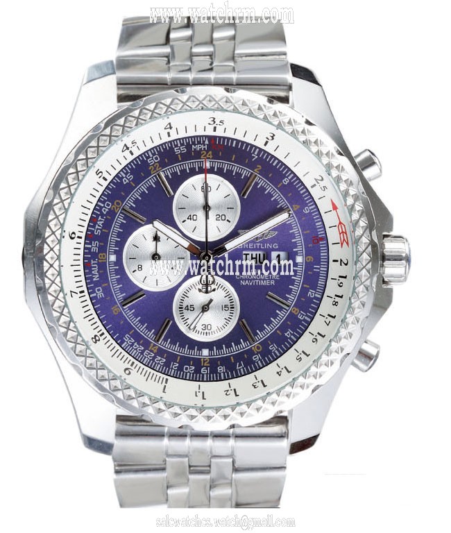 Breitling Bentley Motors GMT A1336313 Round Blue Dial Quartz Chronograph Watch