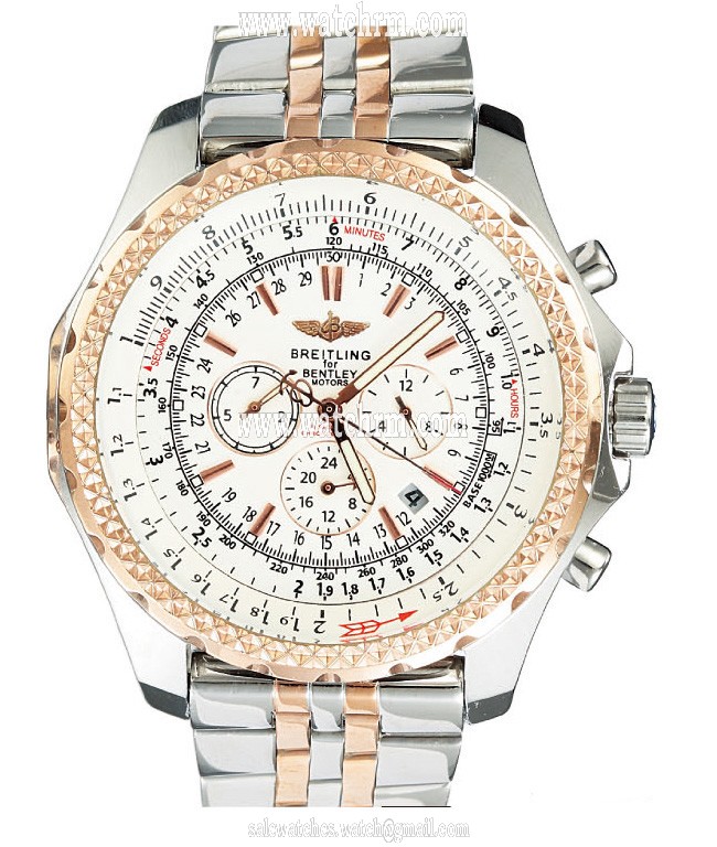 Breitling Bentley Motors GMT A2536313/G552 Automatic Round White Dial Watch