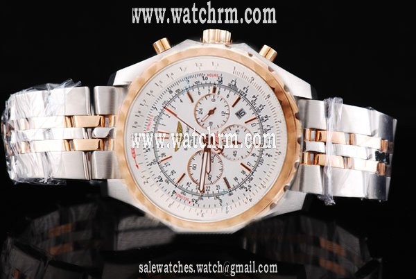 Breitling Bentley Motors GMT R4736212/ Midsize Round Silver Stainless Steel Strap Watch