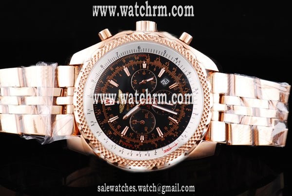 Breitling Bentley Motors GMT Red Gold Grey Dial 49mm Midsize Watch