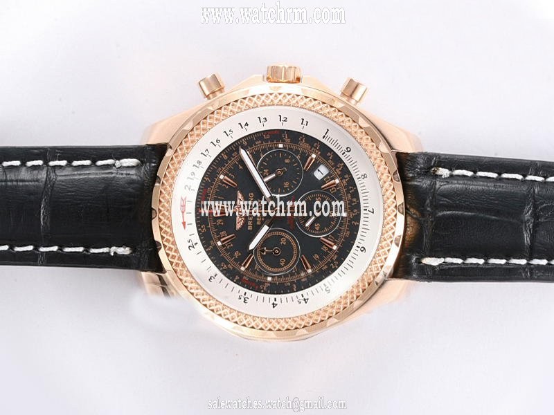 Breitling Bentley Motors GMT Rubber Black Dial Black Dial Quartz Chronograph Round Watch