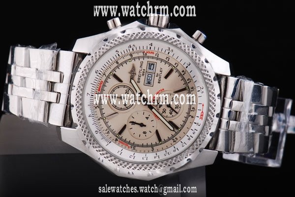 Breitling Bentley Motors GT Steel Black Dial Quartz Chronograph 49mm Mens Watch
