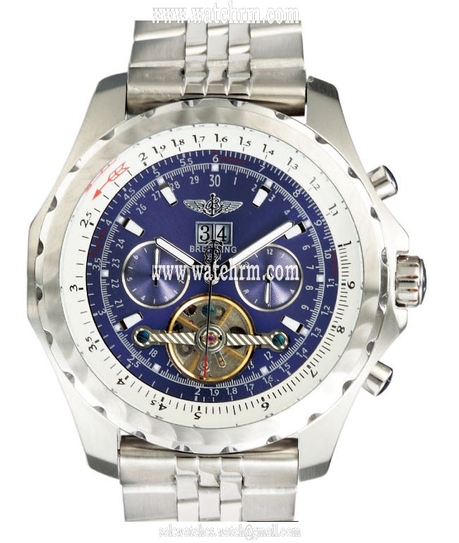 Breitling Bentley Motors Mulliner Tourbillon A2536313/C618 Blue Dial Stainless Steel Bezel Watch