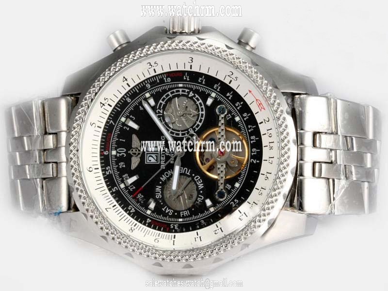 Breitling Bentley Motors Mulliner Tourbillon Beige Dial Black Dial Quartz Chronograph Round Watch