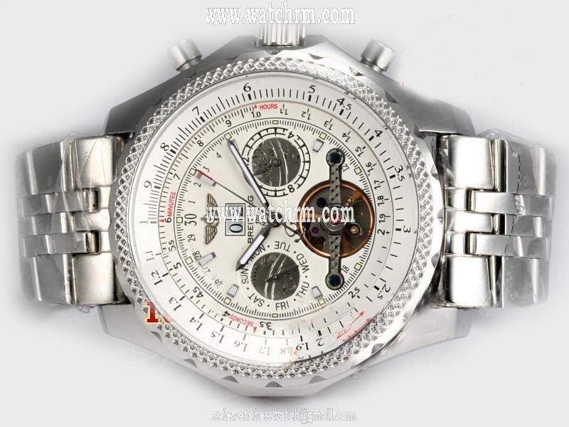 Breitling Bentley Motors Mulliner Tourbillon Beige Dial Mens 49mm Stainless Steel Case Watch