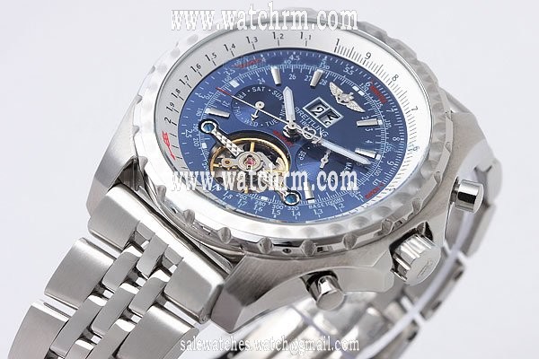 Breitling Bentley Motors Mulliner Tourbillon Beige Dial Mens Round Stainless Steel Case Watch